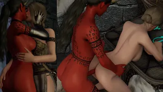 Mage girl and futa demon (Skyrim)