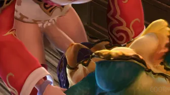 Nami giving Head to Ahri