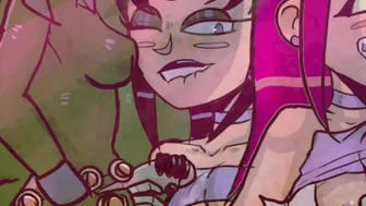 Teen Titans Jinx x Raven x Starfire X Blackfire [Futa]