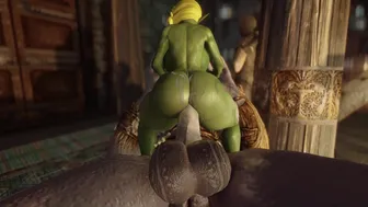 Goblin rides Futa Giant’s giant cock