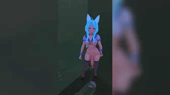 Futa wolfgirl cumming in boy bathroom (vertical)