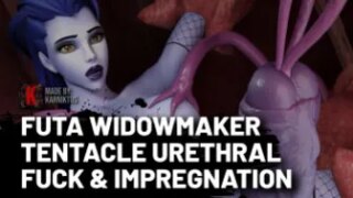 Futa Widowmaker Tentacle Urethral Fuck & Impregnation
