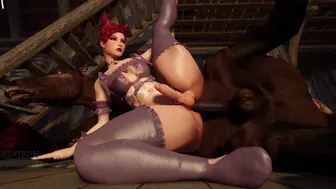 Redhead Good Kitty serving a horse Part 2