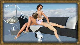 Youn futa Kayci standing fucks milf Seline after handjob [Excerpt, Old Work]