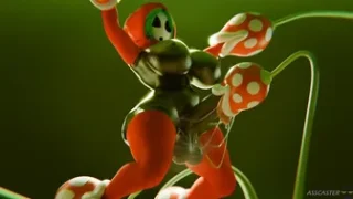 Piranha Plants sucking on shy gal’s breasts and her big penis!!!