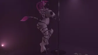 Wennie the zebra poledance