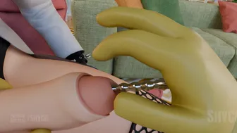 Futa gets Sounded and drained my a busty milf (Clothed)