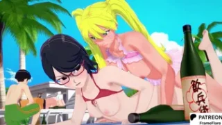 Sarada x Female Naruto hentai animation high quality