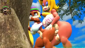 Tiny Kong x Candy Kong Futanari (Donkey Kong Country)