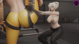 “Heavy workout” – Mercy and Tracer X D.Va (Futa on Futa) – LewdFilms Trailer