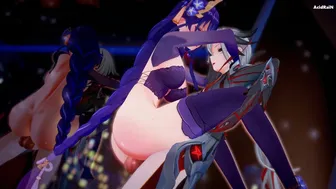 Raiden shogun x Futa Arlecchino sex video (Genshin impact)